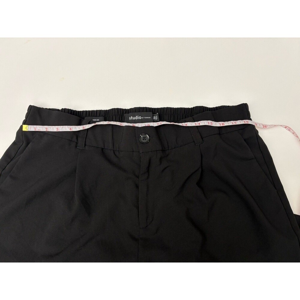 Studio By Torrid Womens 20 Plus Wide Leg Pants High Rise Black Polyester Blend - Picture 6 of 10
